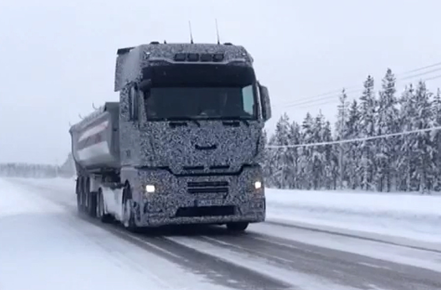 Testiranje novih tovornjakov na Švedskem