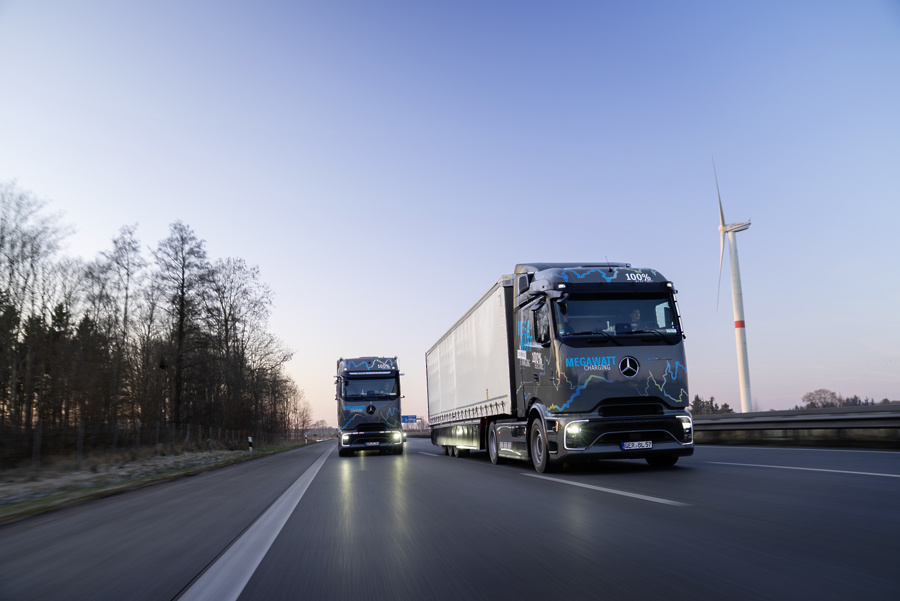 Mercedes eActros 600 megavatno polnjenje MCS